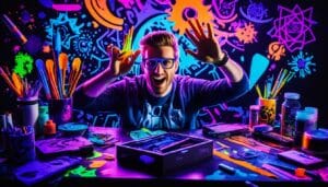 DIY-Projekte mit Schwarzlichtlampen.